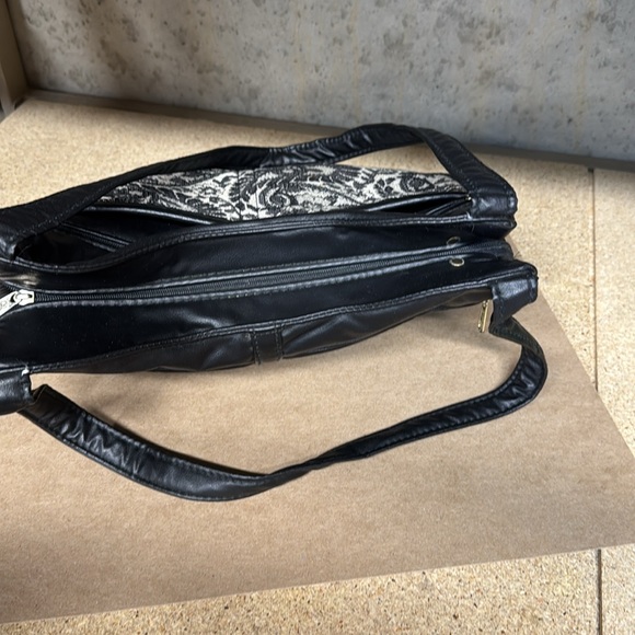 Black floral vintage shoulder purse - Picture 4 of 14